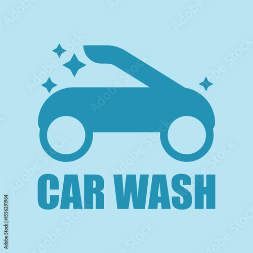 Car wash simple flat logo or icon. 