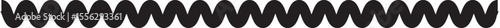 Monochrome zigzag line composed of twenty soft upward and downward curves creating fluid geometric repetition.