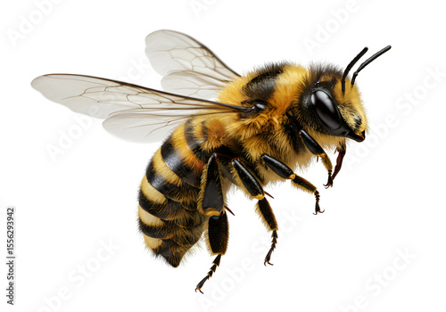 a stunning bee is flying, isolated on transparent background, macro, incredible pollinator, generative AI
10:
