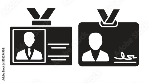 Identity card icon, Editable stroke, isolated on white background, vector illustration.

