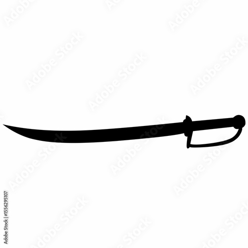 A large, deeply curved sword silhouette reminiscent of Arabian or East Asian blades, ideal for fantasy or historical visuals.