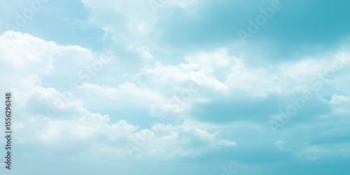 White clouds indicate blue sky, pure, fresh mind, changeable weather, sunny light, daylight, natural, dramatic sky light rays on the clouds landscape for background