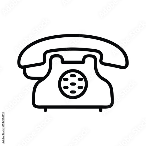 vintage telephone set vector icon isolated on white background