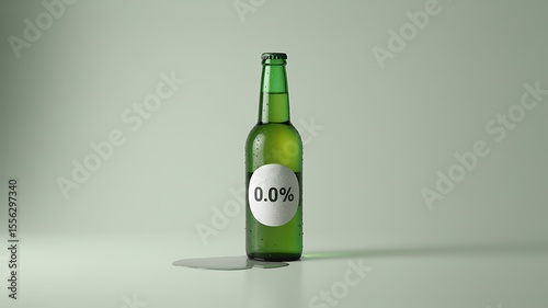 Wallpaper Mural Green glass bottle with 0.0 percent label representing non alcoholic beverage
 Torontodigital.ca