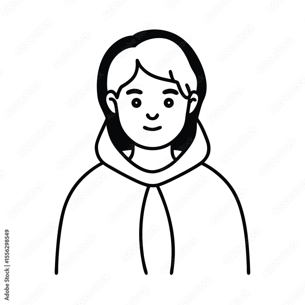 Obraz premium introvert mood line vector