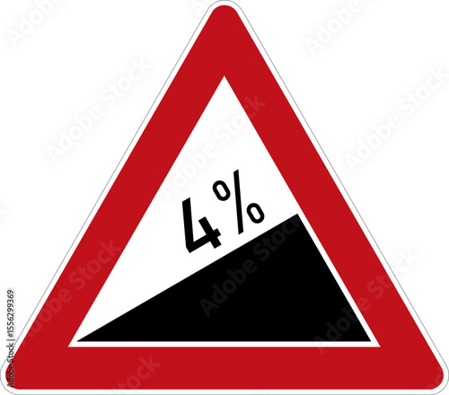 Steigung 4% – StVo DE, Vektor (SVG)
