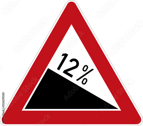 Gefälle 12% - StVo DE, Vektor (SVG)