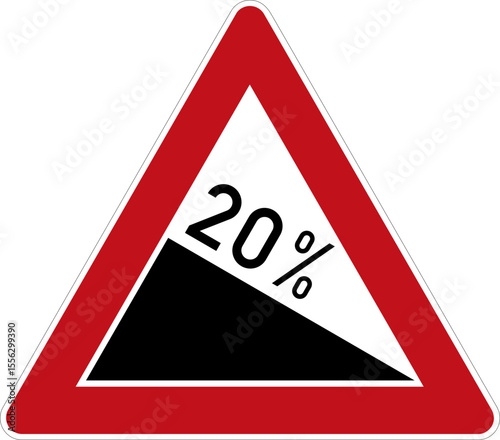 Gefälle 20% - StVo DE, Vektor (SVG)