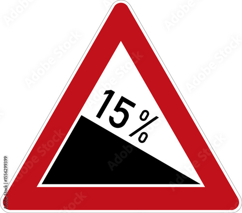 Gefälle 15% - StVo DE, Vektor (SVG)
