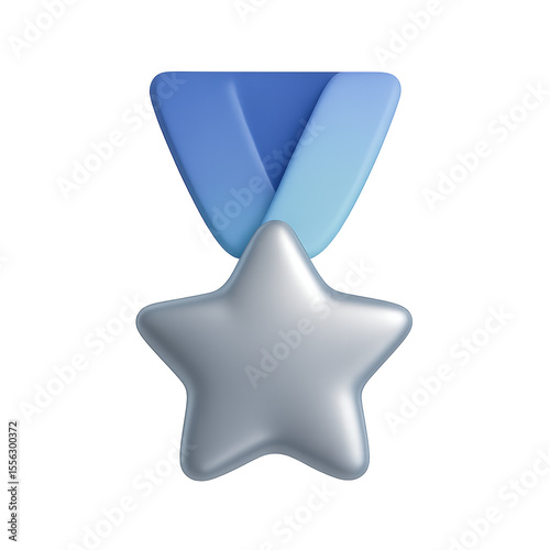 Star Medal of Honor: This stylized image features a silver star medal with a blue ribbon, evoking feelings of achievement, recognition, and high esteem. The design is clean and simple.