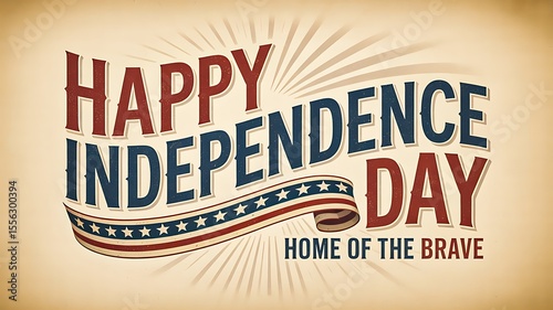Wallpaper Mural Vintage style happy independence day banner with patriotic colors and starburst background
 Torontodigital.ca
