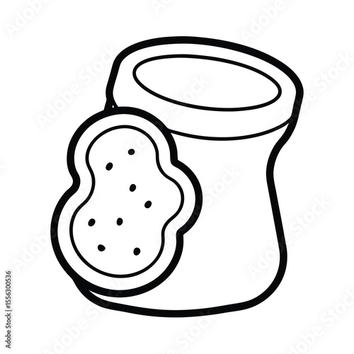 peanut butter line art vector