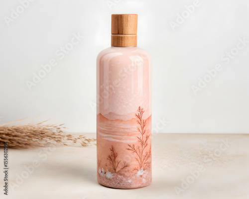Earthy elegant cosmetic bottle design