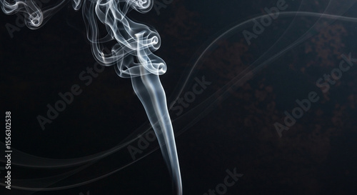 Abstract Smoke Art Elegant Swirls of White Smoke on Dark Background