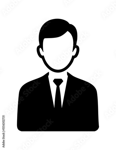 Male in suit icone black white