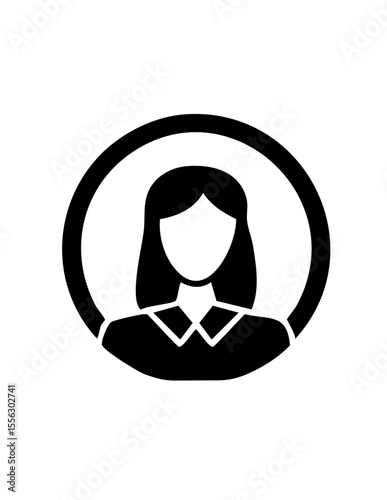 Famale icon black and white