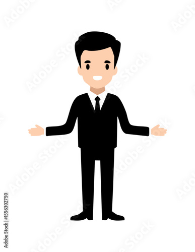 Male in suit happy
