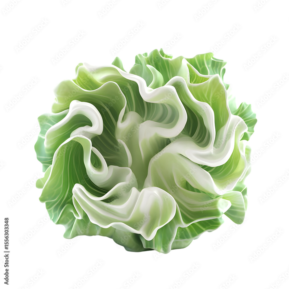 Fototapeta premium Abstract depiction of a stylized head of cabbage.