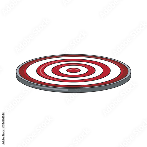 3D isometric bullseye target icon with red and white concentric rings, perfect for themes of goal setting, precision, shooting, or business focus graphics.