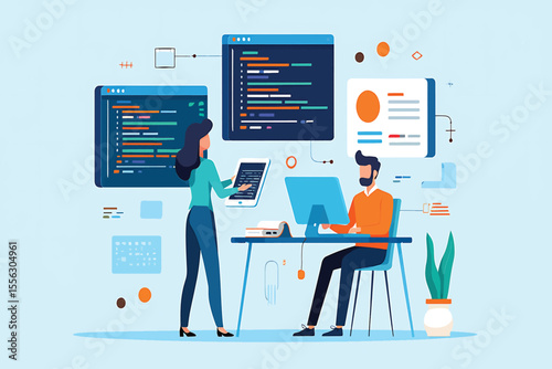Software Development Team Collaboration Coding, Design, and Project Management