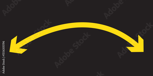 Dual sided arrow vector, icon, silhouette design. Semicircular curved thin, long double ended arrow vector design for website, app and logo design. Dual sided arrow icons.