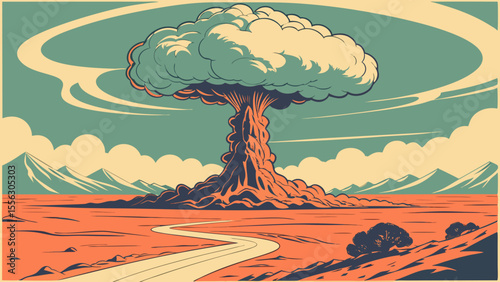 Epic Nuclear Explosion Art Landscape