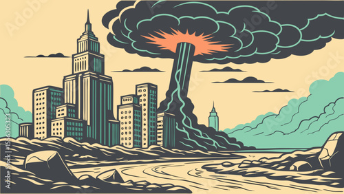 Epic Retro City Apocalypse Art