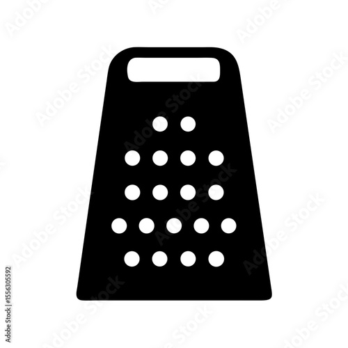 Black Solid Food Grater Icon, Kitchen Utensil, Cooking Tool

