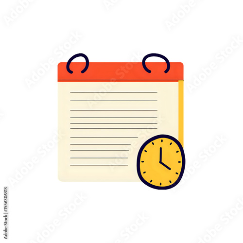 Calendar Icon Time Management: Calendar & Clock Icon
