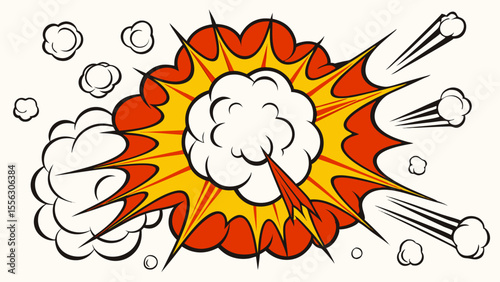 Dynamic Comic Style Explosion Illustration – Vibrant Graphic Art