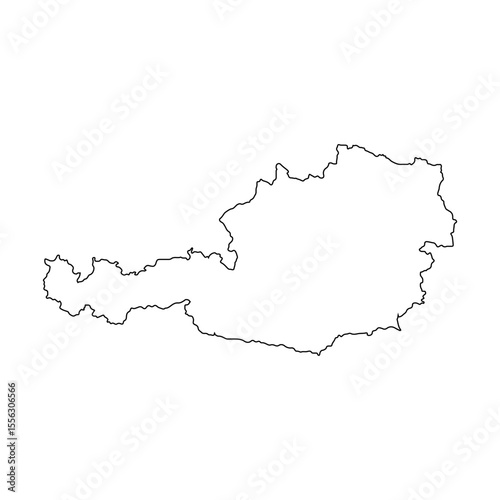 vector map of Austria isolated on a transparent background, Detailed map of Austria