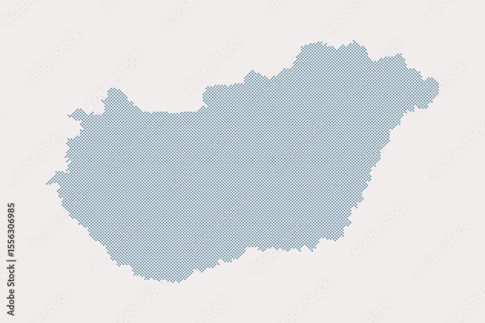 Fototapeta premium Vector map Hungary from points, dotted template