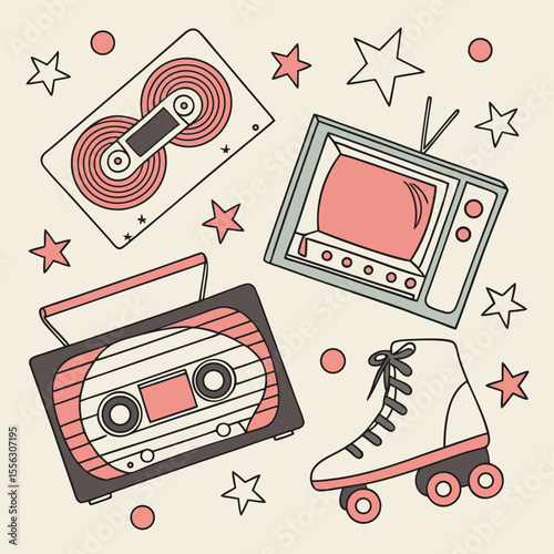 Retro Vintage Vector Pack – Old School Icons and Design Elements for Nostalgic Branding Projects