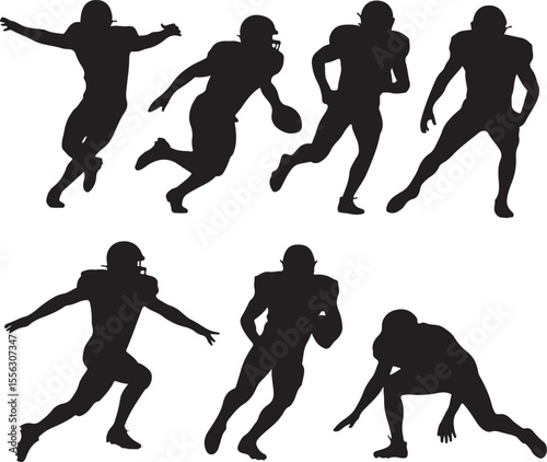 Quarterback Throwing Pass Silhouette

Touchdown Celebration Vector Design

Football Player in Action Silhouette

Helmet and Ball American Football Art

Team Huddle on Field Silhouette Scene