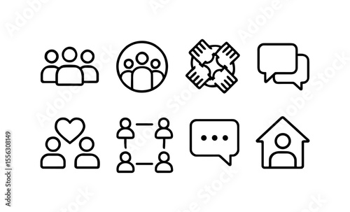 Minimalist icons of community: connection, interaction, and communication