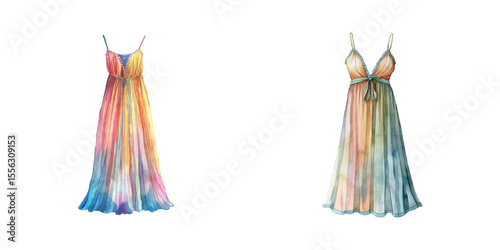 nightgown watercolor vector illustration