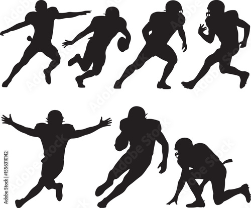 Quarterback Throwing Pass Silhouette

Touchdown Celebration Vector Design

Football Player in Action Silhouette

Helmet and Ball American Football Art

Team Huddle on Field Silhouette Scene