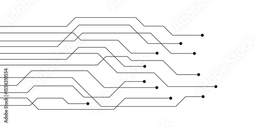 digital technology electronics circuit board elements on white