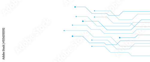 circuit board electronics digital technology banner blue