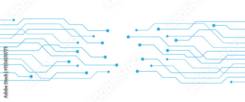 circuit board electronics digital technology banner blue