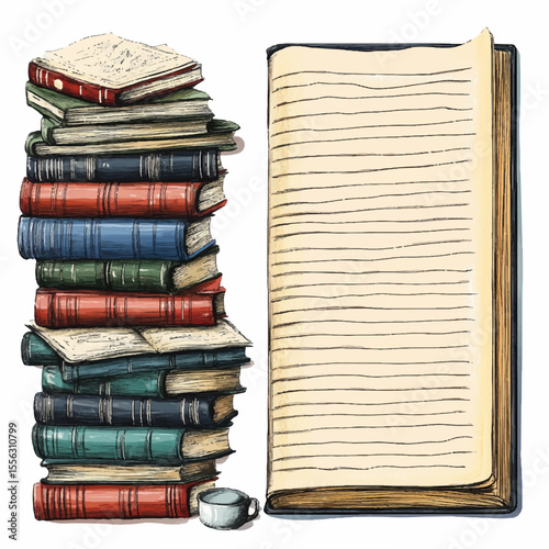 Postcard book page for writing, notebook, book