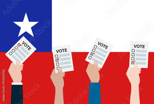 Election in Chile. Election Concept. Vector Illustration.