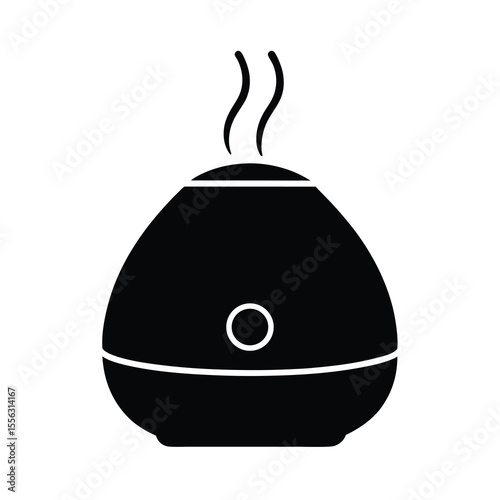 Black and White Essential Oil Diffuser Icon Silhouette