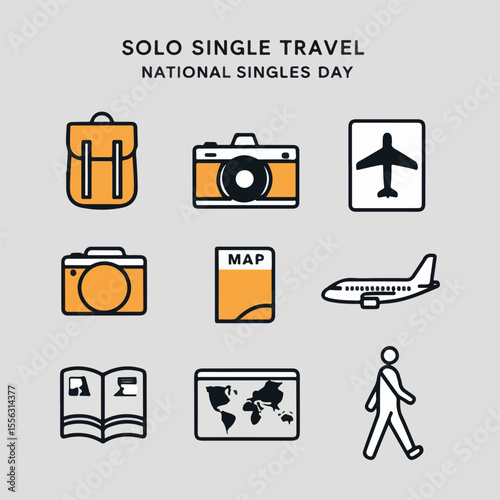 National Singles Day vector collection celebrating independence, self-love, freedom, and individuality with minimalist icons, abstract art, metaphoric illustrations, patterns, and diverse avatars.