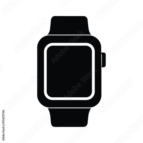 Simple Black Smartwatch Icon Illustration minimalist black smartwatch