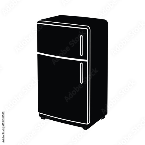 Black and White Refrigerator Silhouette Illustration Simple illustration
