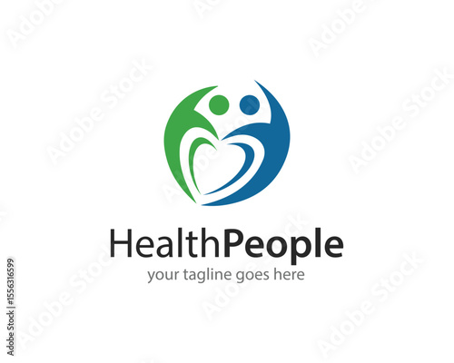 family health care and insurance concept logo
