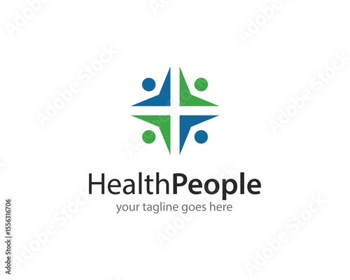 family health care and insurance concept logo
