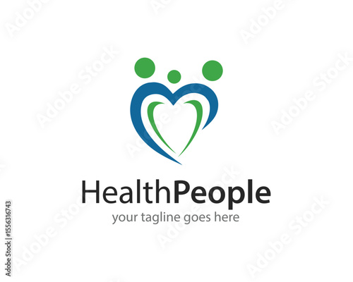 family health care and insurance concept logo
