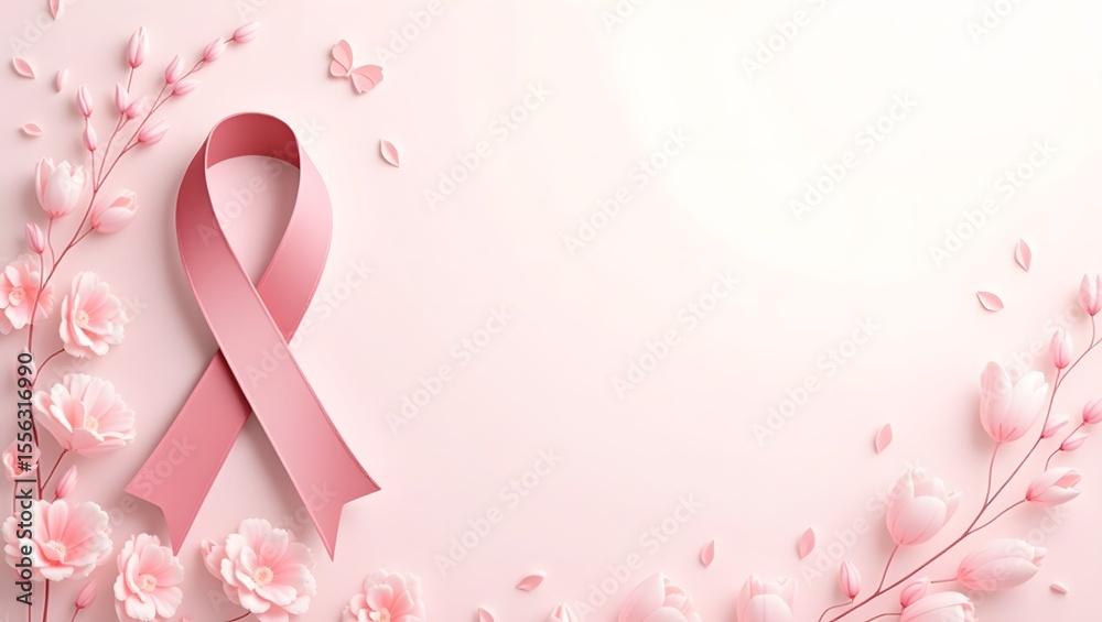 A card with a pink ribbon as the focal point, symbolizing support. The background features soft pink gradients and subtle floral designs.
A card with a pink ribbon as the focal point, symbolizing support. The background features soft pink gradients and subtle floral designs.